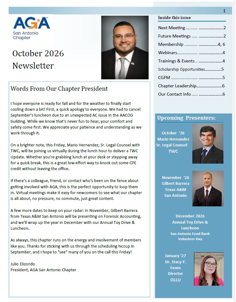 October 2026 Newsletter